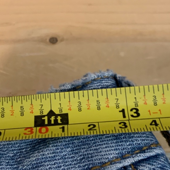 Blue Denim Shorts with Floral Embroidery - Picture 9 of 11